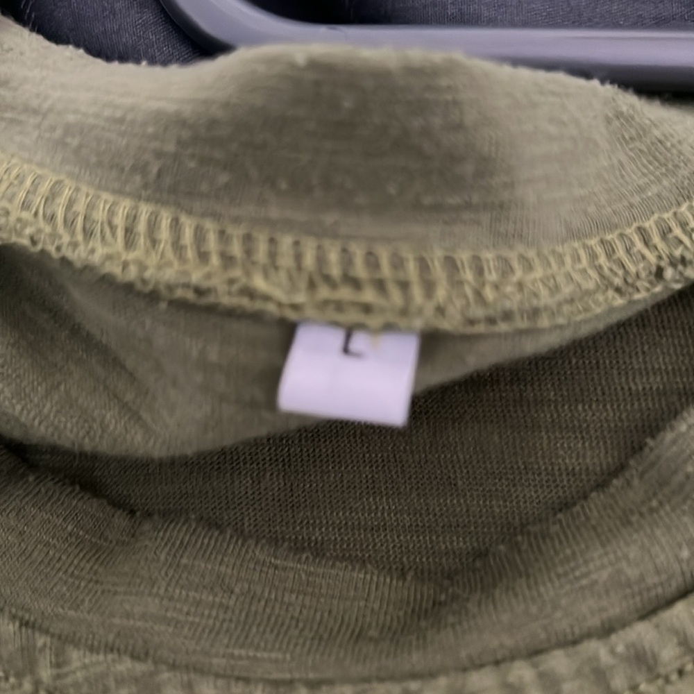 Olive Green Long Sleeve Utility Shirt Zip Sleeve Pocket Size L - Picture 5 of 6